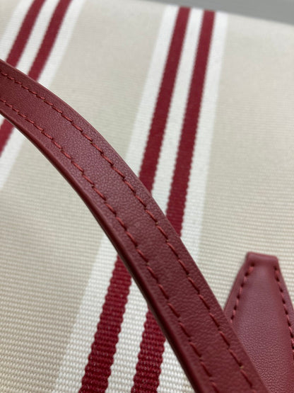 【LIFTる。景品】【中古品】【レディース】 Kate Spade ケイトスペードK6567 960 STRIPE TOTE BAG トートバッグ カバン 188-250708-AS-46-min カラー：ベージュ/レッド系 万代Net店