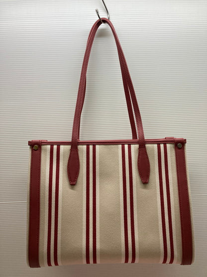 【LIFTる。景品】【中古品】【レディース】 Kate Spade ケイトスペードK6567 960 STRIPE TOTE BAG トートバッグ カバン 188-250708-AS-46-min カラー：ベージュ/レッド系 万代Net店