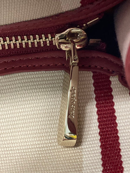 【LIFTる。景品】【中古品】【レディース】 Kate Spade ケイトスペードK6567 960 STRIPE TOTE BAG トートバッグ カバン 188-250708-AS-46-min カラー：ベージュ/レッド系 万代Net店