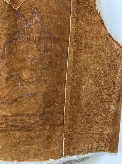 【現状渡し品】【メンズ】 LORD CALVERT ロード キャルバート CARVING LEATHER VEST カービングレザージャケット 146-250706-ks-14-min サイズ：不明 カラー：ブラウン 万代Net店