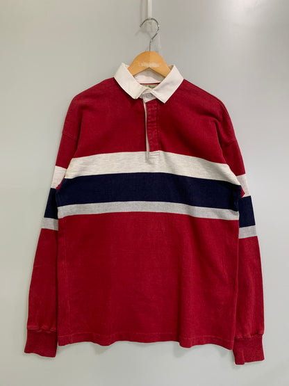 【中古品】【メンズ】 L.L.Bean エルエルビーン 80S RUGBY SHIRT ラグビーシャツ トップス 146-250702-ks-14-min サイズ：M カラー：レッド 万代Net店