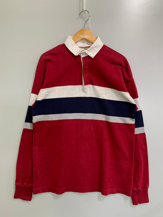 【中古品】【メンズ】 L.L.Bean エルエルビーン 80S RUGBY SHIRT ラグビーシャツ トップス 146-250702-ks-14-min サイズ：M カラー：レッド 万代Net店