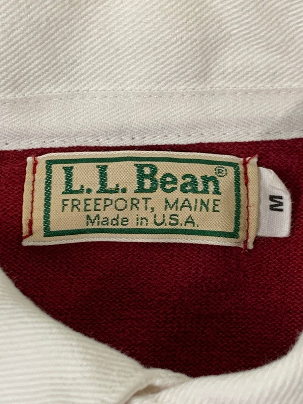 【中古品】【メンズ】 L.L.Bean エルエルビーン 80S RUGBY SHIRT ラグビーシャツ トップス 146-250702-ks-14-min サイズ：M カラー：レッド 万代Net店