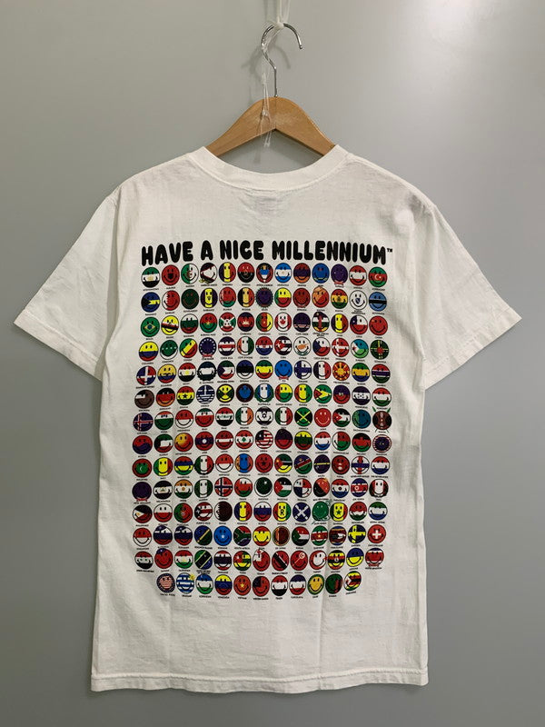 【中古品】【メンズ】 HAVE A NICE MILLENNIUM 2000 SMILEY TEE ハブ ア ナイス ミレニアム プリントTシャツ 半袖Tシャツ トップス 146-250702-yn-10-min カラー：ホワイト 万代Net店