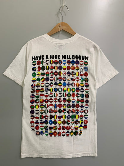 【中古品】【メンズ】 HAVE A NICE MILLENNIUM 2000 SMILEY TEE ハブ ア ナイス ミレニアム プリントTシャツ 半袖Tシャツ トップス 146-250702-yn-10-min カラー：ホワイト 万代Net店