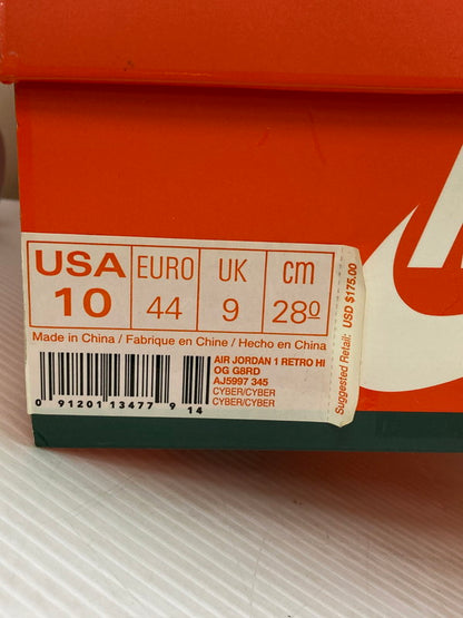 【中古品】【メンズ】 NIKE ナイキ AIR JORDAN 1 RETRO HIGH GATORADE CYBER AJ5997-345 エアジョーダン1 レトロ ハイ ゲータレード サイバー スニーカー メンズ 靴 シューズ 160-250701-em-28-min サイズ：28cm カラー：イエロー 万代Net店