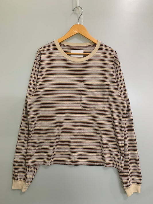 【中古品】【メンズ】 SUGARHILL STRIPE LONG SLEEVE TEE 2411300902 シュガーヒル ストライプ ロングスリーブ Tシャツ 長袖Tシャツ トップス 140-250702-yn-06-min サイズ：3 カラー：ベージュ系 万代Net店