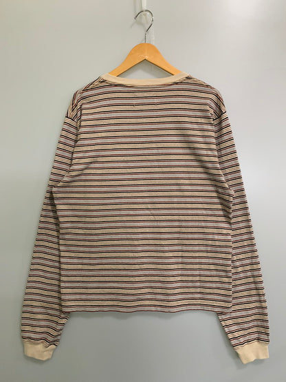 【中古品】【メンズ】 SUGARHILL STRIPE LONG SLEEVE TEE 2411300902 シュガーヒル ストライプ ロングスリーブ Tシャツ 長袖Tシャツ トップス 140-250702-yn-06-min サイズ：3 カラー：ベージュ系 万代Net店