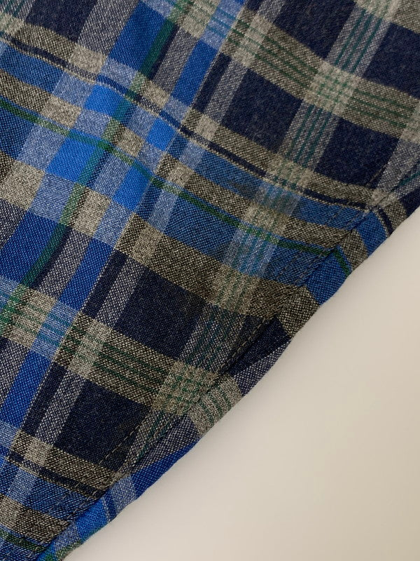 【現状渡し品】【メンズ】 BRENT 60's CHECK SHIRT 60年代 チェックシャツ 長袖シャツ トップス 146-250702-yn-21-min サイズ：L カラー：ネイビー 万代Net店