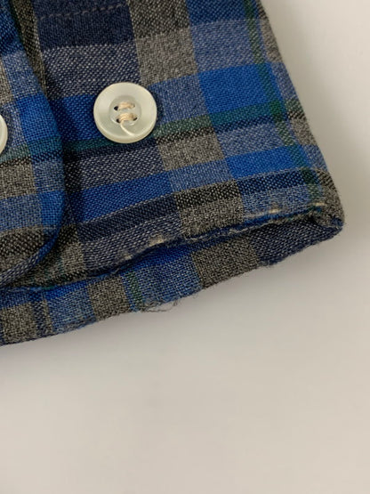 【現状渡し品】【メンズ】 BRENT 60's CHECK SHIRT 60年代 チェックシャツ 長袖シャツ トップス 146-250702-yn-21-min サイズ：L カラー：ネイビー 万代Net店