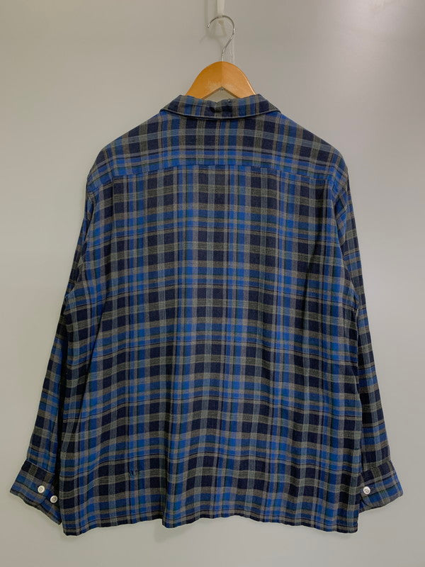 【現状渡し品】【メンズ】 BRENT 60's CHECK SHIRT 60年代 チェックシャツ 長袖シャツ トップス 146-250702-yn-21-min サイズ：L カラー：ネイビー 万代Net店
