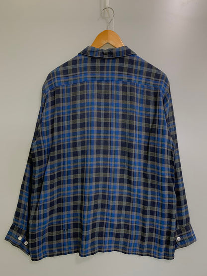 【現状渡し品】【メンズ】 BRENT 60's CHECK SHIRT 60年代 チェックシャツ 長袖シャツ トップス 146-250702-yn-21-min サイズ：L カラー：ネイビー 万代Net店