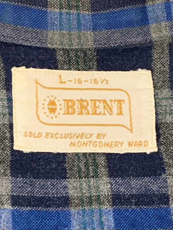 【現状渡し品】【メンズ】 BRENT 60's CHECK SHIRT 60年代 チェックシャツ 長袖シャツ トップス 146-250702-yn-21-min サイズ：L カラー：ネイビー 万代Net店