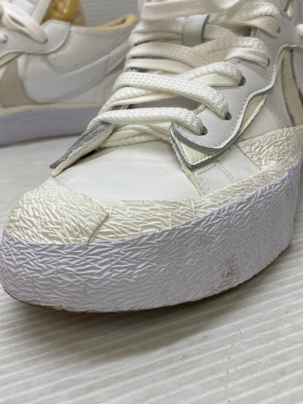【中古品】【メンズ】 NIKE ナイキ × SACAI サカイ BLAZER LOW WHITE PATENT LEATHER DM6443-100 ブレーザー ロー ホワイト パテント レザー スニーカー メンズ 靴 シューズ 160-250701-em-31-min サイズ：27.5cm カラー：ホワイト 万代Net店