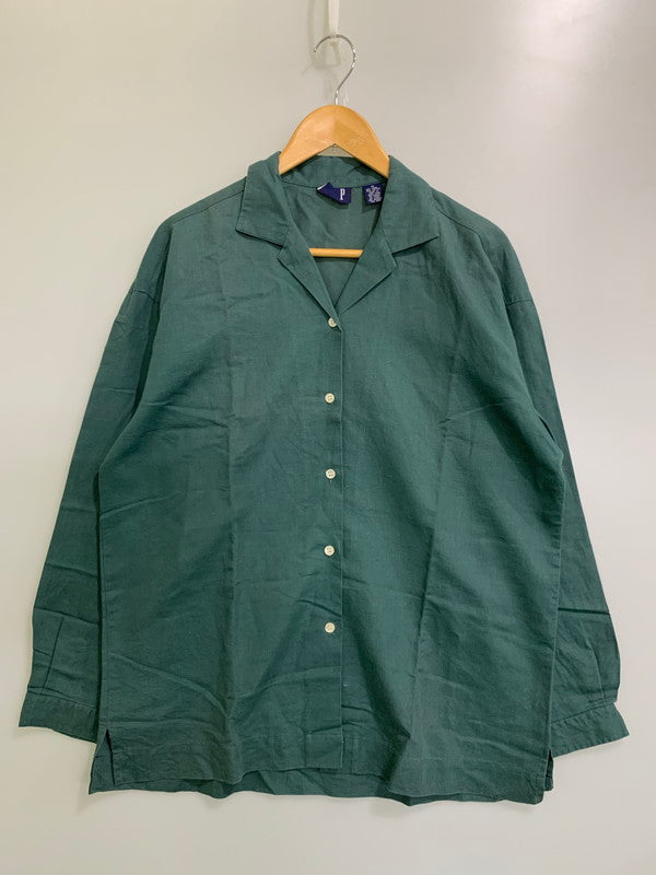【中古品】【メンズ】 OLD GAP オールドギャップ 90S LINEN×COTTON OPEN COLLAR SHIRTカラーシャツ トップス 146-250702-ks-23-min サイズ：M カラー：グリーン 万代Net店