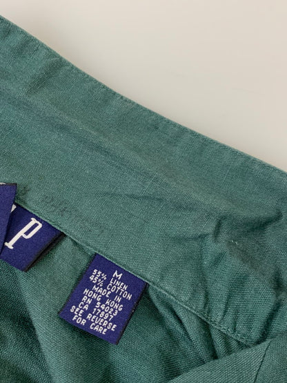 【中古品】【メンズ】 OLD GAP オールドギャップ 90S LINEN×COTTON OPEN COLLAR SHIRTカラーシャツ トップス 146-250702-ks-23-min サイズ：M カラー：グリーン 万代Net店