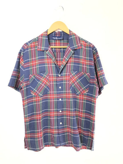 【中古品】【メンズ】 RALPH LAUREN ラルフローレン OPEN COLLAR CHECK SHIRT MADE IN HONGKONG オープン カラー チェック シャツ メイド イン ホンコン 146-260508-ty-09-tag サイズ：不明 下記参照 カラー：マルチカラー 万代Net店