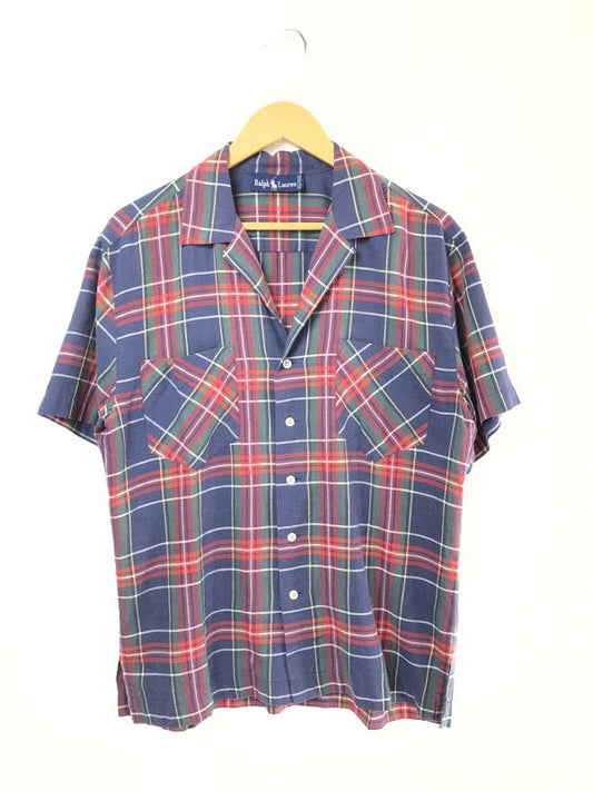 【中古品】【メンズ】 RALPH LAUREN ラルフローレン OPEN COLLAR CHECK SHIRT MADE IN HONGKONG オープン カラー チェック シャツ メイド イン ホンコン 146-260508-ty-09-tag サイズ：不明 下記参照 カラー：マルチカラー 万代Net店