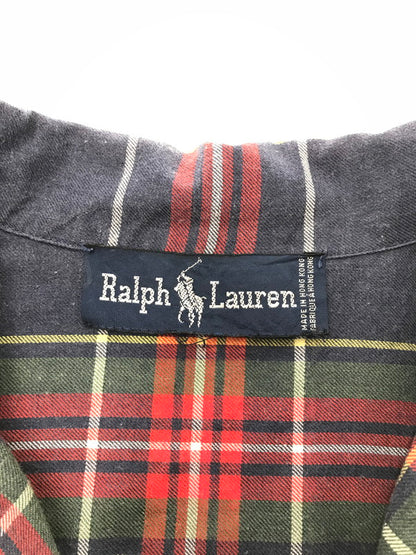 【中古品】【メンズ】 RALPH LAUREN ラルフローレン OPEN COLLAR CHECK SHIRT MADE IN HONGKONG オープン カラー チェック シャツ メイド イン ホンコン 146-260508-ty-09-tag サイズ：不明 下記参照 カラー：マルチカラー 万代Net店