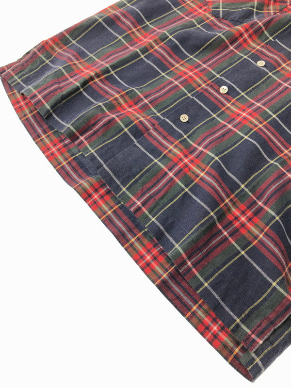 【中古品】【メンズ】 RALPH LAUREN ラルフローレン OPEN COLLAR CHECK SHIRT MADE IN HONGKONG オープン カラー チェック シャツ メイド イン ホンコン 146-260508-ty-09-tag サイズ：不明 下記参照 カラー：マルチカラー 万代Net店
