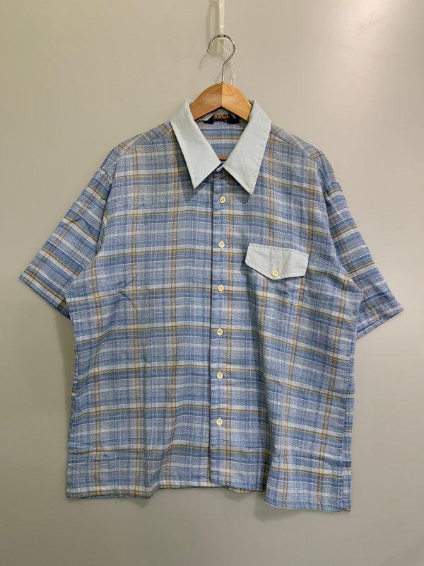 【中古品】【メンズ】 VINTAGE ヴィンテージ 70S S S CHECK SHIRT チェックシャツ トップス 146-250702-ks-12-min カラー：ブルー系 万代Net店