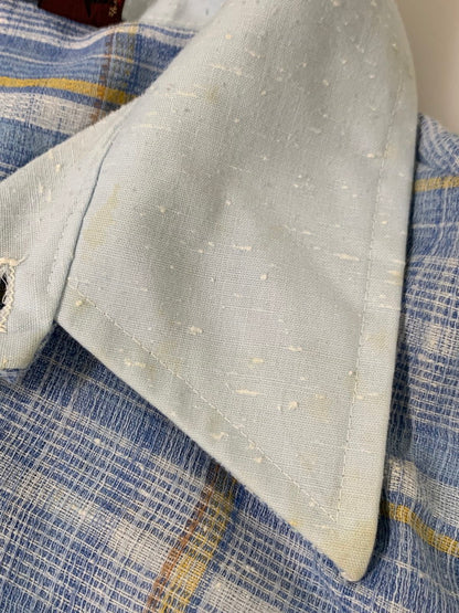 【中古品】【メンズ】 VINTAGE ヴィンテージ 70S S S CHECK SHIRT チェックシャツ トップス 146-250702-ks-12-min カラー：ブルー系 万代Net店