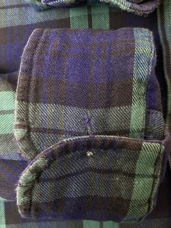 【中古品】【メンズ】 L.L.Bean エルエルビーン 90S COTTON CHECK SHIRT 90年代 コットン チェック シャツ 長袖 メンズ トップス サマー ネルシャツ 146-250704-em-28-min サイズ：L カラー：グリーン/ブルー系（チェック柄） 万代Net店