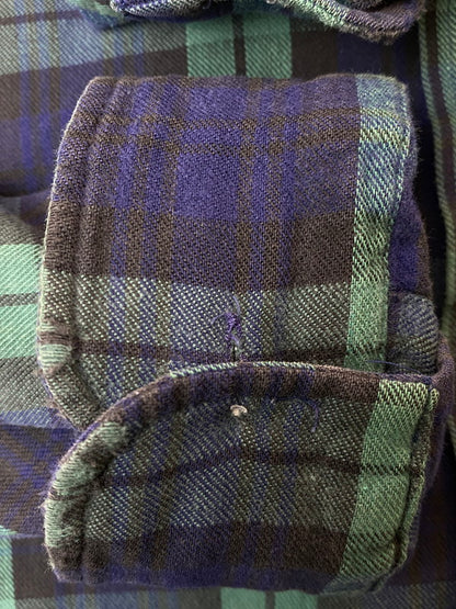【中古品】【メンズ】 L.L.Bean エルエルビーン 90S COTTON CHECK SHIRT 90年代 コットン チェック シャツ 長袖 メンズ トップス サマー ネルシャツ 146-250704-em-28-min サイズ：L カラー：グリーン/ブルー系（チェック柄） 万代Net店