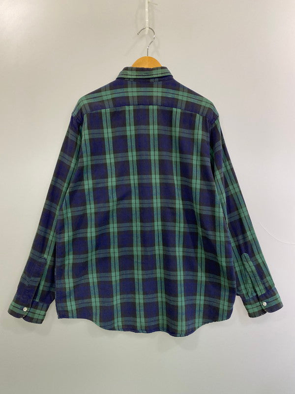 【中古品】【メンズ】 L.L.Bean エルエルビーン 90S COTTON CHECK SHIRT 90年代 コットン チェック シャツ 長袖 メンズ トップス サマー ネルシャツ 146-250704-em-28-min サイズ：L カラー：グリーン/ブルー系（チェック柄） 万代Net店