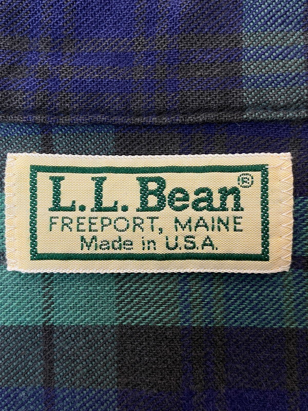 【中古品】【メンズ】 L.L.Bean エルエルビーン 90S COTTON CHECK SHIRT 90年代 コットン チェック シャツ 長袖 メンズ トップス サマー ネルシャツ 146-250704-em-28-min サイズ：L カラー：グリーン/ブルー系（チェック柄） 万代Net店