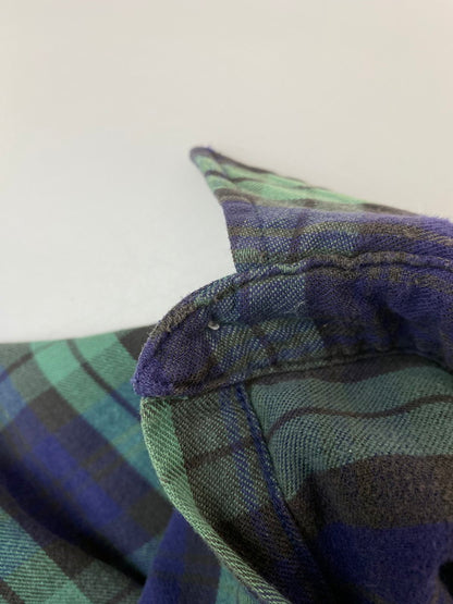 【中古品】【メンズ】 L.L.Bean エルエルビーン 90S COTTON CHECK SHIRT 90年代 コットン チェック シャツ 長袖 メンズ トップス サマー ネルシャツ 146-250704-em-28-min サイズ：L カラー：グリーン/ブルー系（チェック柄） 万代Net店