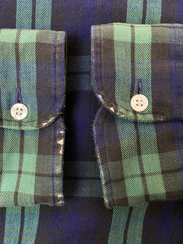 【中古品】【メンズ】 L.L.Bean エルエルビーン 90S COTTON CHECK SHIRT 90年代 コットン チェック シャツ 長袖 メンズ トップス サマー ネルシャツ 146-250704-em-28-min サイズ：L カラー：グリーン/ブルー系（チェック柄） 万代Net店