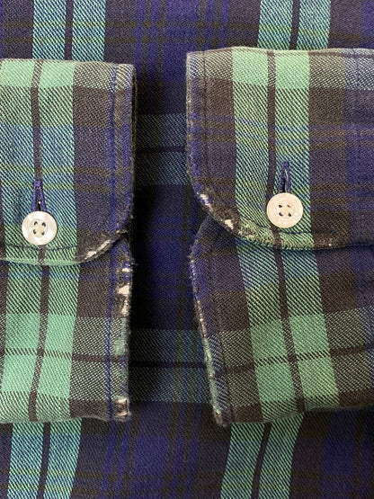 【中古品】【メンズ】 L.L.Bean エルエルビーン 90S COTTON CHECK SHIRT 90年代 コットン チェック シャツ 長袖 メンズ トップス サマー ネルシャツ 146-250704-em-28-min サイズ：L カラー：グリーン/ブルー系（チェック柄） 万代Net店