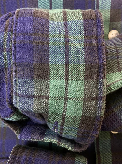 【中古品】【メンズ】 L.L.Bean エルエルビーン 90S COTTON CHECK SHIRT 90年代 コットン チェック シャツ 長袖 メンズ トップス サマー ネルシャツ 146-250704-em-28-min サイズ：L カラー：グリーン/ブルー系（チェック柄） 万代Net店