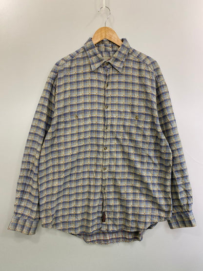【中古品】【メンズ】 THE TERRITORY AHEAD ザテリトリーアヘッド COTTON CHECK SHIRT コットン チェック シャツ 長袖 メンズ トップス ヴィンテージ 146-250704-em-16-min サイズ：XL カラー：ブルー系（チェック柄） 万代Net店