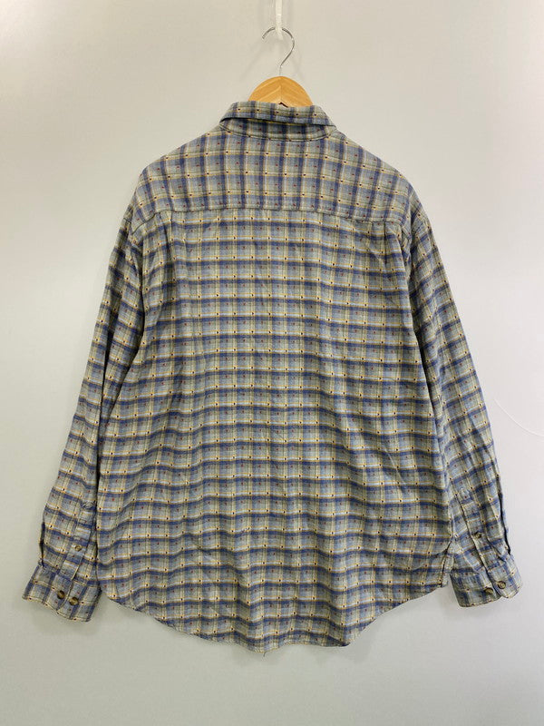 【中古品】【メンズ】 THE TERRITORY AHEAD ザテリトリーアヘッド COTTON CHECK SHIRT コットン チェック シャツ 長袖 メンズ トップス ヴィンテージ 146-250704-em-16-min サイズ：XL カラー：ブルー系（チェック柄） 万代Net店