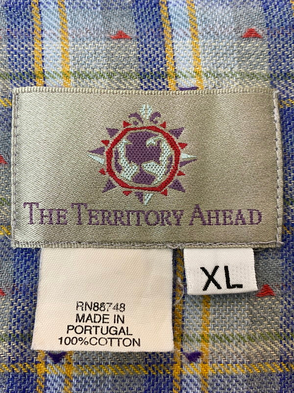 【中古品】【メンズ】 THE TERRITORY AHEAD ザテリトリーアヘッド COTTON CHECK SHIRT コットン チェック シャツ 長袖 メンズ トップス ヴィンテージ 146-250704-em-16-min サイズ：XL カラー：ブルー系（チェック柄） 万代Net店