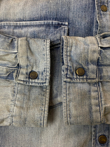 【中古品】【メンズ】 ANCELLM アンセルム 25SS DENIM WESTERN SHIRT ANC-SH50 デニム ウェスタン シャツ メンズ 長袖 トップス 140-250704-em-05-min サイズ：2 カラー：インディゴブルー 万代Net店