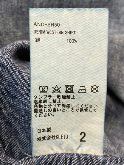 【中古品】【メンズ】 ANCELLM アンセルム 25SS DENIM WESTERN SHIRT ANC-SH50 デニム ウェスタン シャツ メンズ 長袖 トップス 140-250704-em-05-min サイズ：2 カラー：インディゴブルー 万代Net店