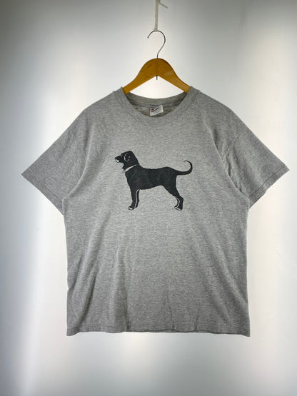 【中古品】【メンズ】 HANES ヘインズ 90S THE BLACK DOG PRINT TEE 901年代 ザ ブラック ドッグ プリント Tシャツ メンズ トップス 半袖 犬 146-250707-em-13-min サイズ：L カラー：グレー 万代Net店