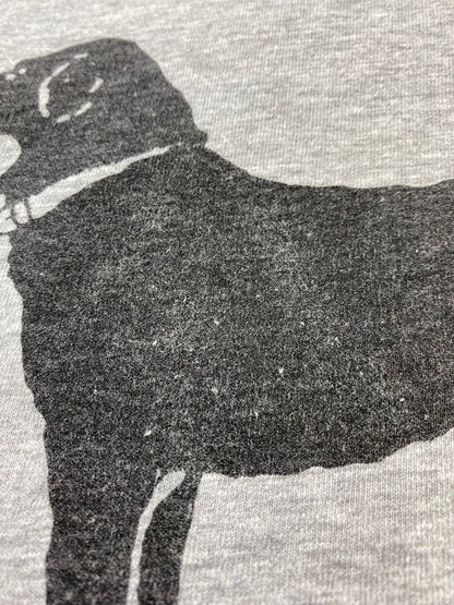 【中古品】【メンズ】 HANES ヘインズ 90S THE BLACK DOG PRINT TEE 901年代 ザ ブラック ドッグ プリント Tシャツ メンズ トップス 半袖 犬 146-250707-em-13-min サイズ：L カラー：グレー 万代Net店