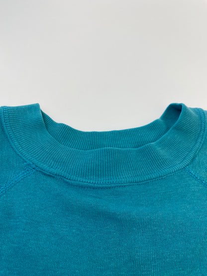 【中古品】【メンズ】 VINTAGE 60-70S RAGLAN SWEATSHIRT TURQUOISE BLUE ヴィンテージ 60-70年代 ラグラン スウェットシャツ 半袖 クルーネック スウェット 146-250707-em-07-min カラー：ターコイズブルー 万代Net店