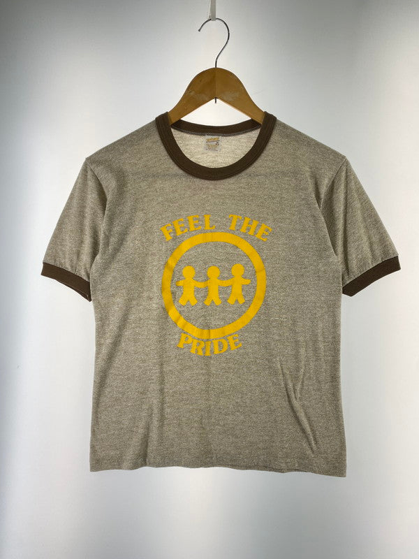 【中古品】【メンズ】 VINTAGE 70-80S FEEL THE PRIDE RINGER TEE ヴィンテージ 70-80年代 フィール・ザ・プライド リンガー Tシャツ メンズ トップス 半袖 146-250707-em-10-min サイズ：M カラー：ライトブラウン 万代Net店