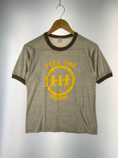 【中古品】【メンズ】 VINTAGE 70-80S FEEL THE PRIDE RINGER TEE ヴィンテージ 70-80年代 フィール・ザ・プライド リンガー Tシャツ メンズ トップス 半袖 146-250707-em-10-min サイズ：M カラー：ライトブラウン 万代Net店