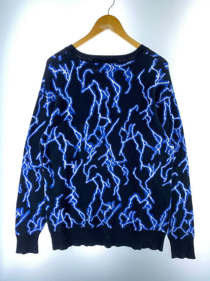 【中古品】【メンズ】 NO ID. ノーアイディ × FINDERS KEEPERS ファインダーズ キーパーズ 総柄 ニット セーター 442010-528K コットン メンズ トップス 長袖 140-250707-em-03-min サイズ：1 カラー：ブラック/ブルー 万代Net店