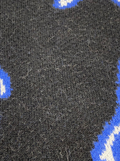 【中古品】【メンズ】 NO ID. ノーアイディ × FINDERS KEEPERS ファインダーズ キーパーズ 総柄 ニット セーター 442010-528K コットン メンズ トップス 長袖 140-250707-em-03-min サイズ：1 カラー：ブラック/ブルー 万代Net店