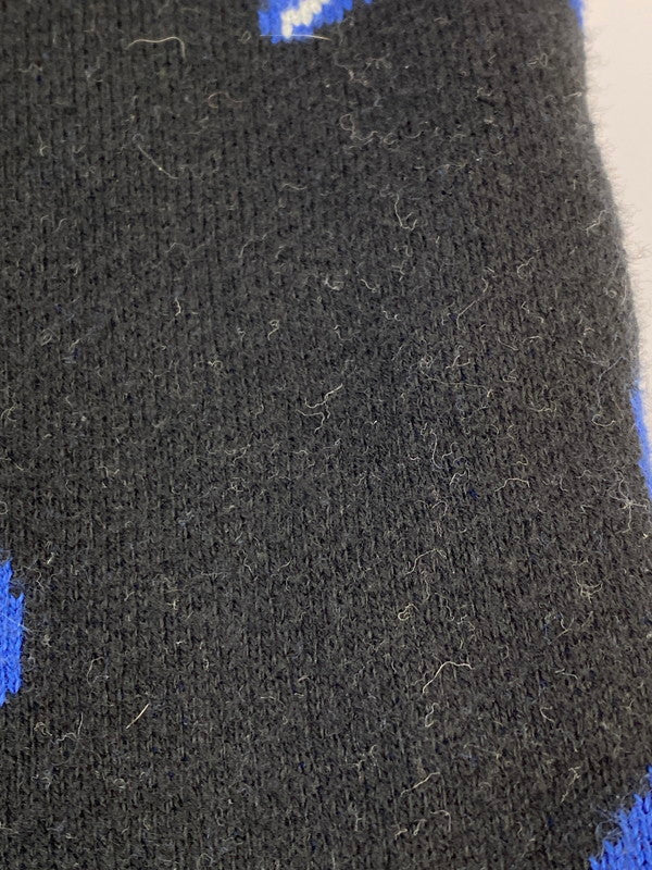 【中古品】【メンズ】 NO ID. ノーアイディ × FINDERS KEEPERS ファインダーズ キーパーズ 総柄 ニット セーター 442010-528K コットン メンズ トップス 長袖 140-250707-em-03-min サイズ：1 カラー：ブラック/ブルー 万代Net店