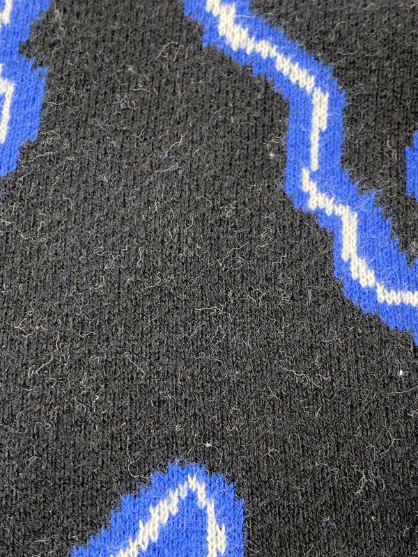 【中古品】【メンズ】 NO ID. ノーアイディ × FINDERS KEEPERS ファインダーズ キーパーズ 総柄 ニット セーター 442010-528K コットン メンズ トップス 長袖 140-250707-em-03-min サイズ：1 カラー：ブラック/ブルー 万代Net店