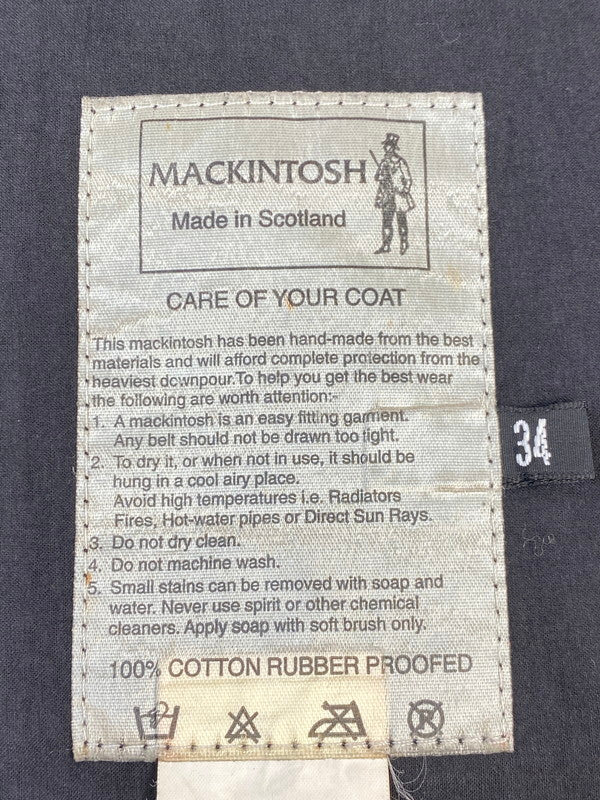 【中古品】【メンズ】 Mackintosh マッキントッシュ ステンカラーコート Y30-02 メンズ アウター コットン 141-250707-em-06-min サイズ：34 カラー：ブラック 万代Net店