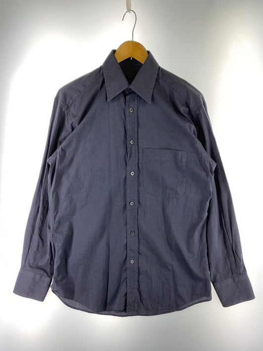 【中古品】【メンズ】 GUCCI グッチ LS SHIRT 長袖 シャツ メンズ トップス ロングスリーブ 無地 141-250707-em-05-min サイズ：37 カラー：ダークグレー 万代Net店